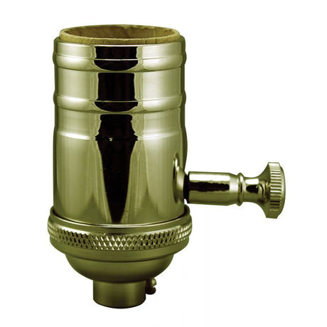Solid Brass Dimmer Socket - Full Range - Heavy Wall - Polished Brass - Nostalgicbulbs.com