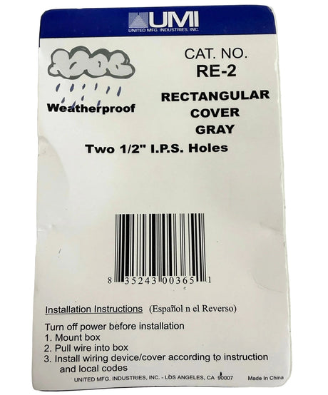 Weatherproof Rectangular Outlet Cover - RE - 2 - Nostalgicbulbs.com