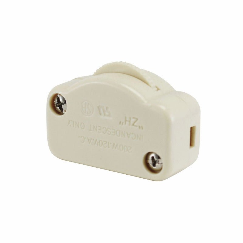 thumbnail image 2 of White Hi-Lo Line Switch For 18/2 SPT-1 Lamp Cord – Plastic, 1 Pack 2 of 2
