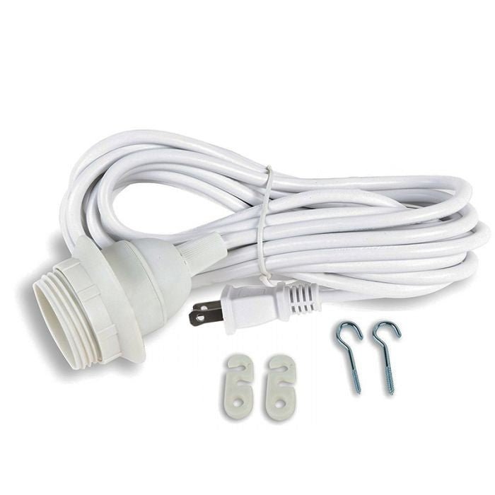 White Plug-In Pendant Lamp with On/Off Switch | E26 Socket ...