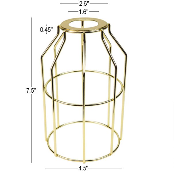 Polished Brass Bulb Cage Measurements