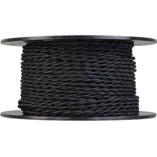 Black Twisted Cloth Cord 20 Gauge