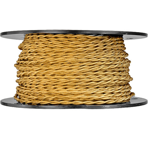 Bronze Twisted Lamp Cord - Rayon Covered 