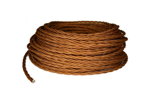 3 Conductor Bronze Twisted Rayon Covered Cord - Per Foot