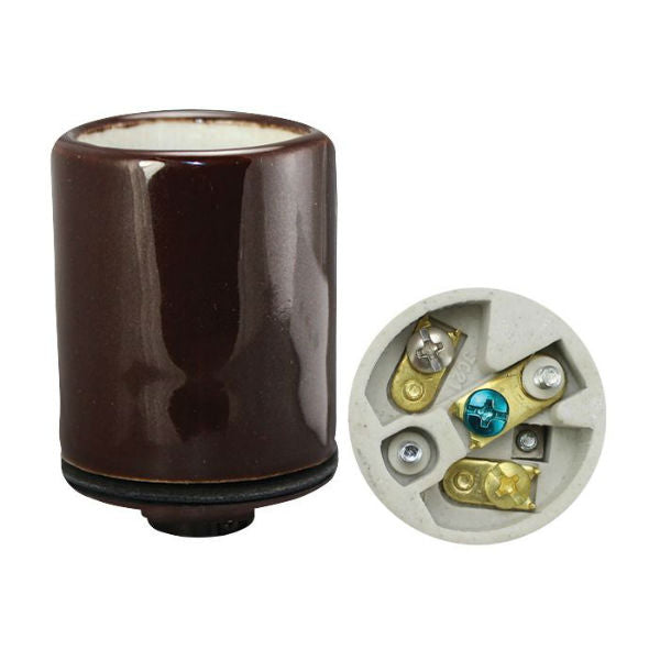 Bronze Porcelain 3 Conductor Lamp Socket