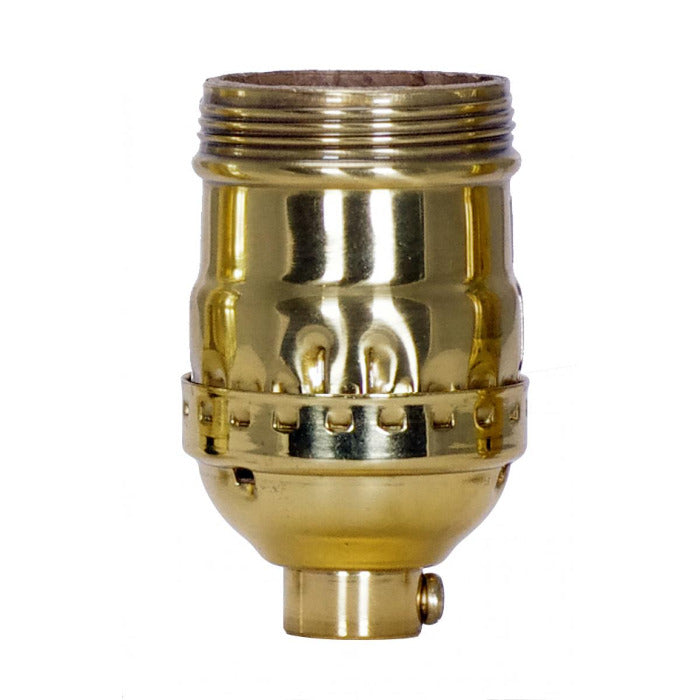 Polished Brass Short Keyless Light Socket - UNO