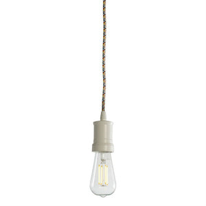 White multi color pendant lamp with LED Edison Bulb 
