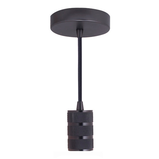 Industrial gunmetal black 1-light pendant lamp