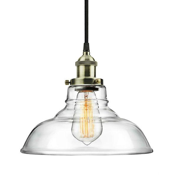Antique Brass Finish with Clear Glass Pendant Lamp