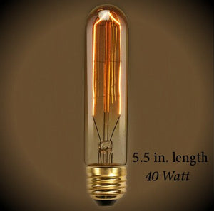 Tubular Nostalgic Light Bulb - 40 Watt- 5.5 in. Length - Clear