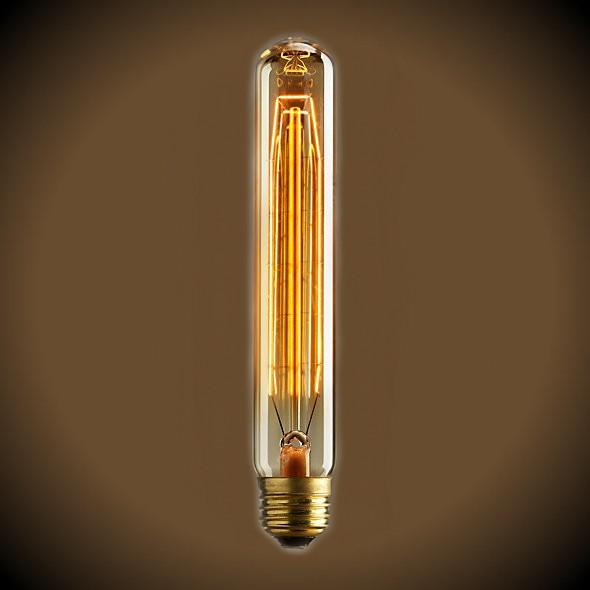 Vintage Tubular T9 60 Watt Light Bulb - 7.4 Inches 