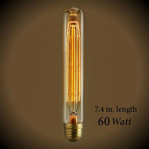 Tubular Vintage Light Bulb - 60 Watt - 7.4 in Length - Clear