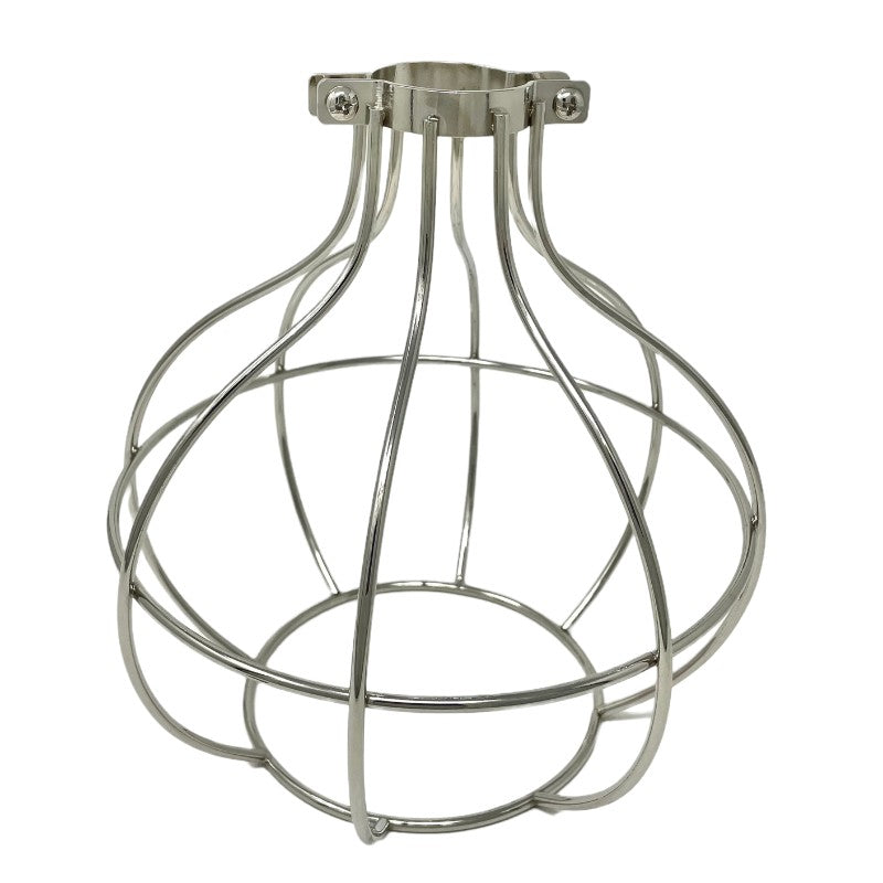 Polished Nickel sphere style light bulb cage