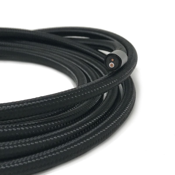 2 conductor black round cloth covered cord - Per ft.