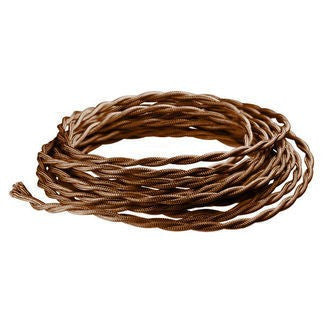 Brown Twisted cloth wire- Per ft. 20 AWG