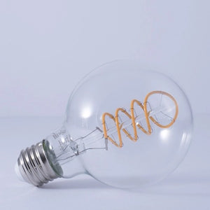 LED Curved Filament G25 Globe Light Bulb - Clear Glass