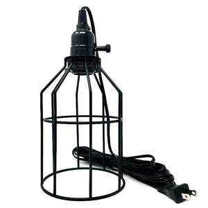 Classic Pendant Lamp with a Black Cage