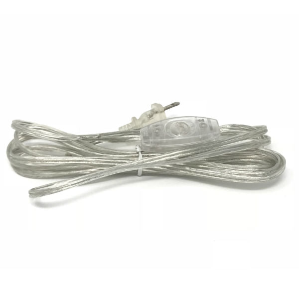 Clear Parallel Cord set with toggle switch and molded Plug