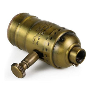 Antique Brass Dimmer Lamp Socket for Edison Bulbs