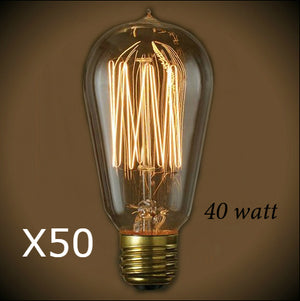 Edison 40 Watt Bulb - 4.95 in. Length - 50 Bulb Pack