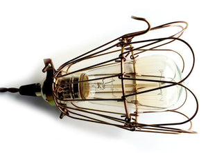 Nostalgic Brown Cloth Twisted cord Cage Lamp