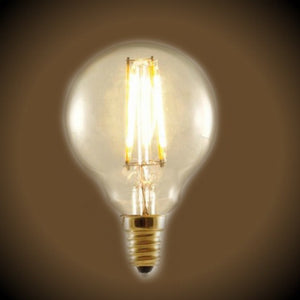 Nostalgic LED Filament G16 Globe Light Bulb - 2 Watt - UL Listed