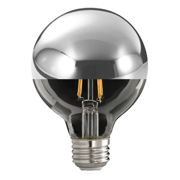Half Chrome Top LED Globe Light Bulb