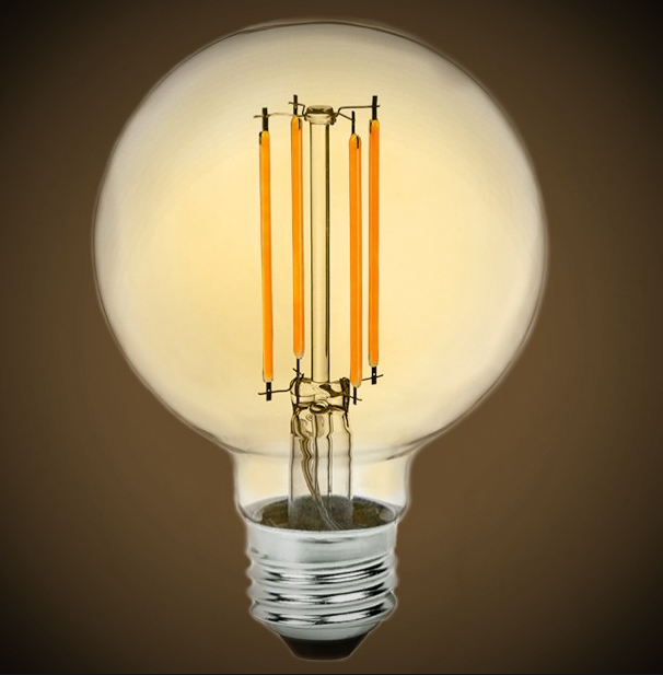 LED Globe Amber tinted Light Bulb - G30