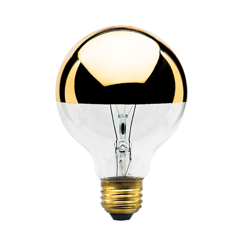 Half Gold Light Bulb