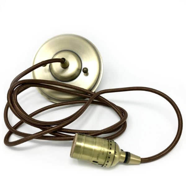 Antique Brass Socket Pendant Light