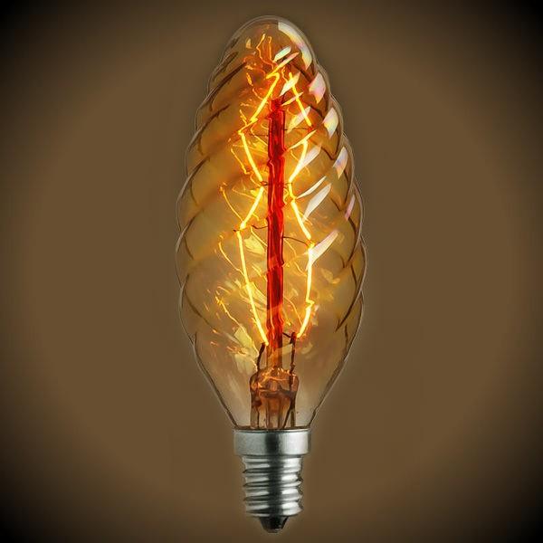 Vintage Gold Swirl Candelabra Light Bulb