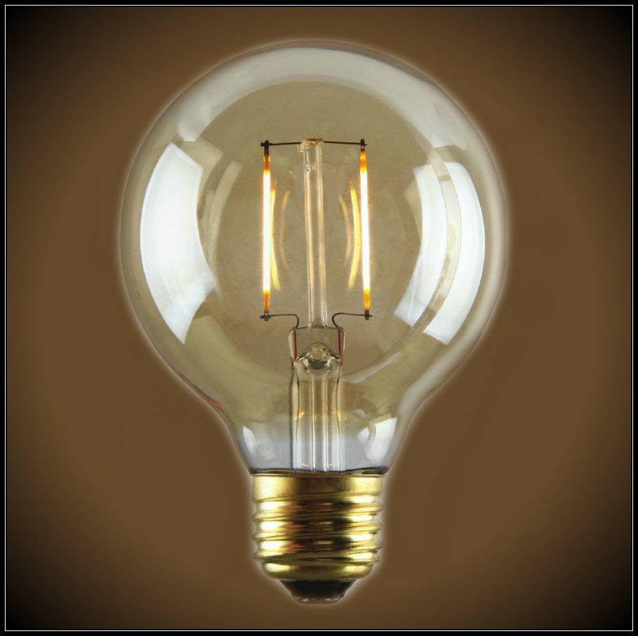 Nostalgic LED Filament Edison Bulb - 2 Watt - G25 Globe  