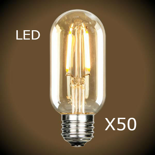 LED Edison Tubular Bulb - Case of 50 Bulbs