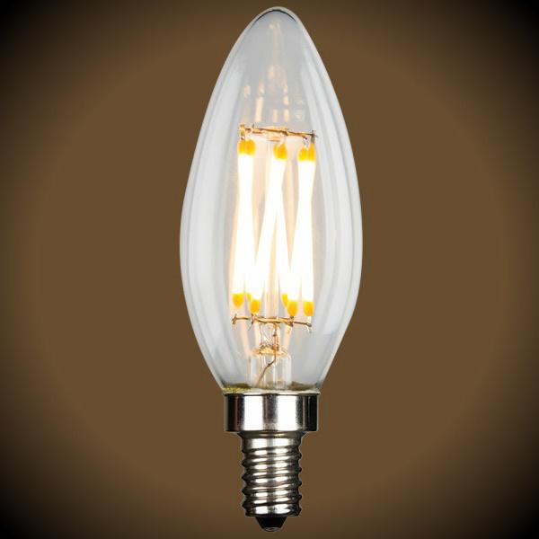 Candelabra Base LED Filament Light Bulb 2-Watt