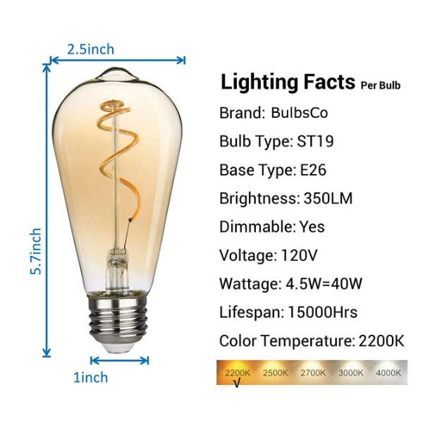 Curved LED Nostalgic Bulb Lighting Facts