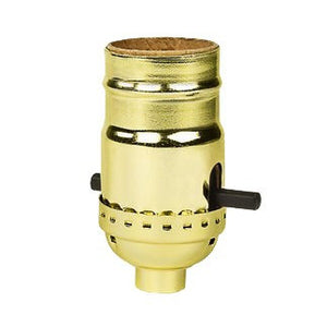 Push Through Gilt Brass Lamp Socket