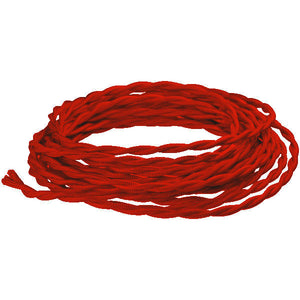 Red Twisted Cloth Covered Lamp Wire
