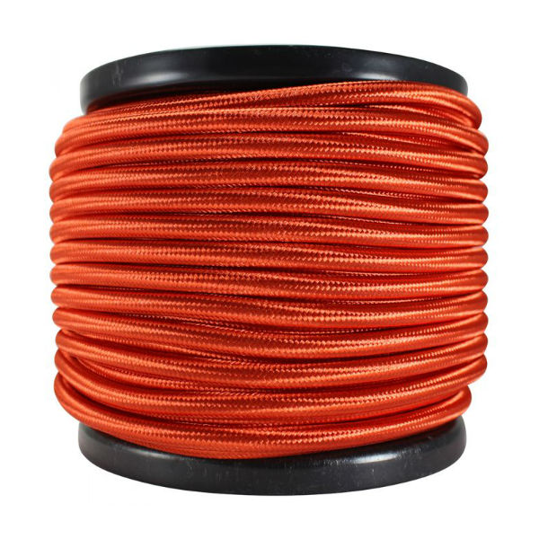 3 Conductor Red Rayon Covered Cord - 100 ft Spool