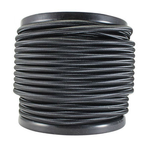 2 conductor black round cloth covered cord - 100 ft. Spool