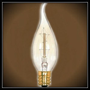 Flame Tip Carbon Filament Vintage Light Bulb - Clear 25 Watt