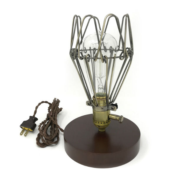 Vintage Bulb Table Lamp with a cage