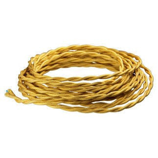 Gold Twisted cloth wire- Per ft.