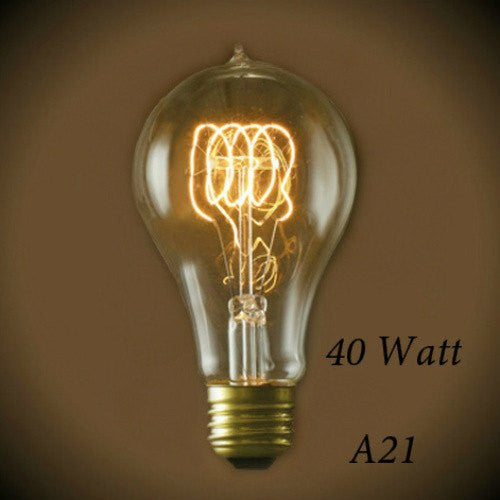 Victorian Quad Loop Filament Vintge Light Bulb A21 - 40 Watt