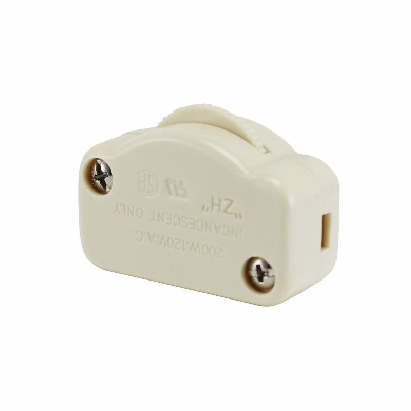 White Hi-Lo Feed-Thru Lamp Cord Dimmer switch