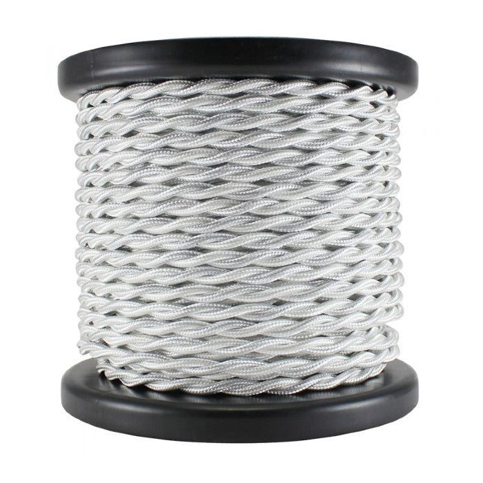 White Rayon Covered Twisted Lamp Wire - 100 ft. Spool - 18 AWG