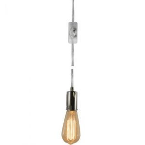 Plug-In Nickel Pendant Lamp - 15 ft. Cord and on/off switch - Nickel Cage