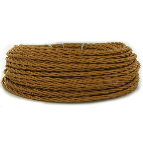 3 Conductor Bronze Twisted Rayon Covered Cord - Per Foot